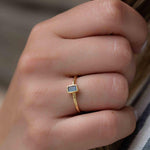 Rainbow Labradorite Ring ~ Rectangular Stone~ Gemstone ~ Natural ~ 18k Gold Plated ~ Jewelry ~ Handmade~February Birthstone - MR320