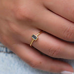 Rainbow Labradorite Ring ~ Rectangular Stone~ Gemstone ~ Natural ~ 18k Gold Plated ~ Jewelry ~ Handmade~February Birthstone - MR320
