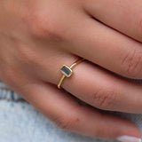 Rainbow Labradorite Ring ~ Rectangular Stone~ Gemstone ~ Natural ~ 18k Gold Plated ~ Jewelry ~ Handmade~February Birthstone - MR320