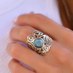 Rainbow Labradorite Ring ~Sterling Silver 925 ~MR047 - Maresia Jewelry