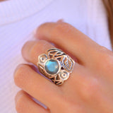 Rainbow Labradorite Ring ~Sterling Silver 925 ~MR047 - Maresia Jewelry
