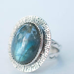 Rainbow Labradorite Ring  ~ Sterling Silver 925 ~MR059 - Maresia Jewelry