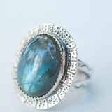 Rainbow Labradorite Ring  ~ Sterling Silver 925 ~MR059 - Maresia Jewelry
