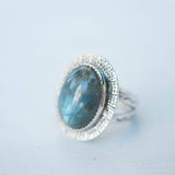 Rainbow Labradorite Ring  ~ Sterling Silver 925 ~MR059 - Maresia Jewelry