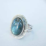 Rainbow Labradorite Ring  ~ Sterling Silver 925 ~MR059 - Maresia Jewelry