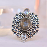 Rainbow Labradorite Ring ~Sterling Silver 925 ~ MR070 - Maresia Jewelry