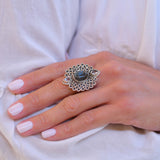 Rainbow Labradorite Ring ~Sterling Silver 925 ~ MR070 - Maresia Jewelry