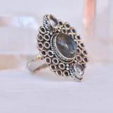 Rainbow Labradorite Ring ~Sterling Silver 925 ~ MR070 - Maresia Jewelry