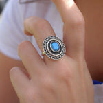 Rainbow Labradorite Ring ~ Sterling Silver 925~ MR107 - Maresia Jewelry