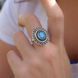 Rainbow Labradorite Ring ~ Sterling Silver 925~ MR107 - Maresia Jewelry