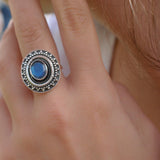 Rainbow Labradorite Ring ~ Sterling Silver 925~ MR107 - Maresia Jewelry