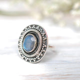 Rainbow Labradorite Ring ~ Sterling Silver 925~ MR107 - Maresia Jewelry