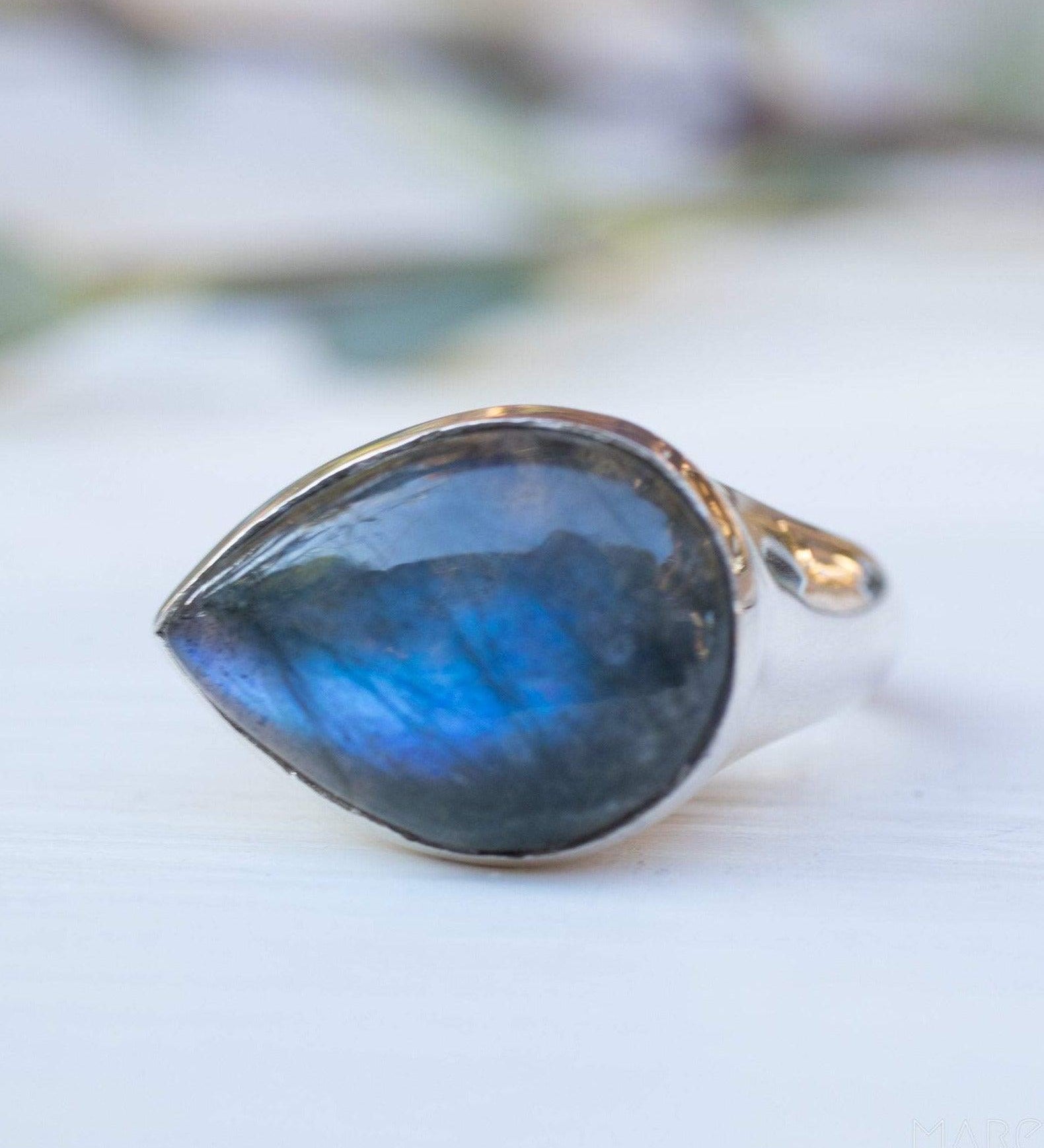 Rainbow Labradorite Ring ~ Sterling Silver 925 ~MR079 - Maresia Jewelry