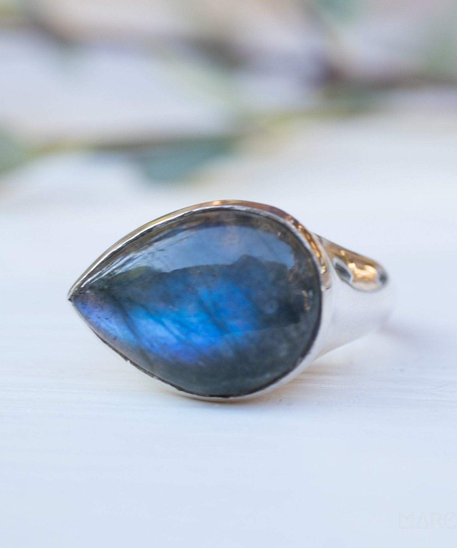Rainbow Labradorite Ring ~ Sterling Silver 925 ~MR079 - Maresia Jewelry