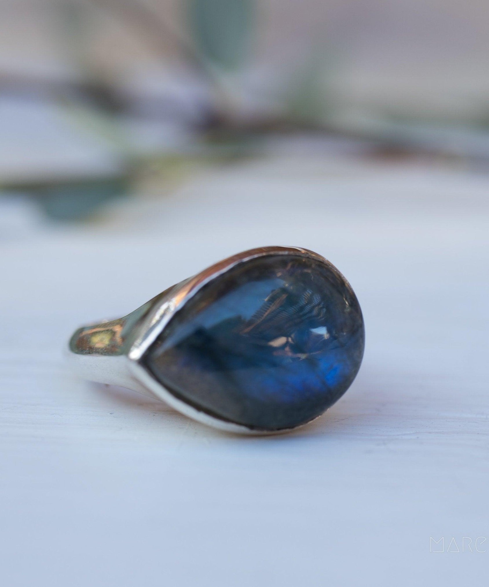 Rainbow Labradorite Ring ~ Sterling Silver 925 ~MR079 - Maresia Jewelry