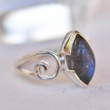 Rainbow Labradorite Ring ~Sterling Silver 925 ~ SMR165 - Maresia Jewelry