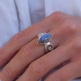 Rainbow Labradorite Ring ~Sterling Silver 925 ~ SMR165 - Maresia Jewelry