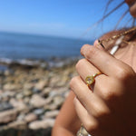 Rainbow Moonstone Ring ~ ~ 14k Gold Plated over Sterling Silver 925 ~ MR150 - Maresia Jewelry