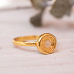 Rainbow Moonstone Ring ~ ~ 14k Gold Plated over Sterling Silver 925 ~ MR150 - Maresia Jewelry