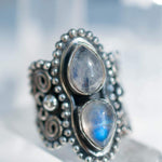 Rainbow Moonstone Ring ~ Sterling Silver 925 ~MR056 - Maresia Jewelry
