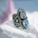 Rainbow Moonstone Ring ~ Sterling Silver 925 ~MR056 - Maresia Jewelry