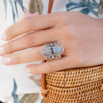 Rainbow Moonstone Ring ~ Sterling Silver 925 ~MR056 - Maresia Jewelry