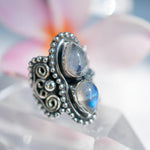Rainbow Moonstone Ring ~ Sterling Silver 925 ~MR056 - Maresia Jewelry