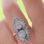 Rainbow Moonstone Ring ~ Sterling Silver 925 ~MR136 - Maresia Jewelry