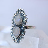 Rainbow Moonstone Ring ~ Sterling Silver 925 ~MR136 - Maresia Jewelry