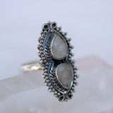 Rainbow Moonstone Ring ~ Sterling Silver 925 ~MR136 - Maresia Jewelry