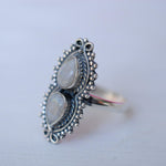 Rainbow Moonstone Ring ~ Sterling Silver 925 ~MR136 - Maresia Jewelry