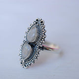 Rainbow Moonstone Ring ~ Sterling Silver 925 ~MR136 - Maresia Jewelry