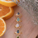 Rainbow Moonstone Tear Drop Ring ~ Gemstone ~ Natural ~ 18k Gold Plated ~ Jewelry ~ Handmade~June Birthstone - MR311