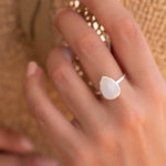 Rainbow Moonstone Tear Drop Ring ~ Gemstone ~ Natural ~ Sterling Silver 925 ~ Jewelry ~ Handmade~June Birthstone MR223