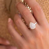 Rainbow Moonstone Tear Drop Ring ~ Gemstone ~ Natural ~ Sterling Silver 925 ~ Jewelry ~ Handmade~June Birthstone MR223