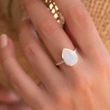Rainbow Moonstone Tear Drop Ring ~ Gemstone ~ Natural ~ Sterling Silver 925 ~ Jewelry ~ Handmade~June Birthstone MR223