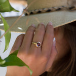 Renata Amethyst Gold Ring ~ 18k Gold Plated ~ SMR121 - Maresia Jewelry