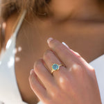 Aqua Chalcedony Gold Ring ~ 18k Gold Plated ~ - Maresia Jewelry