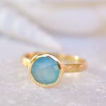 Renata Blue Chalcedony Gold Ring ~ 18k Gold Plated ~ SMR119 - Maresia Jewelry