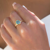 Blue Chalcedony Gold Ring ~ 18k Gold Plated ~ - Maresia Jewelry