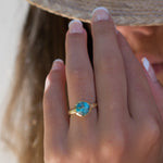 Copper Turquoise Gold Ring ~ 18k Gold Plated ~ - Maresia Jewelry