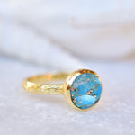 Renata Copper Turquoise Gold Ring ~ 18k Gold Plated ~ SMR118 - Maresia Jewelry