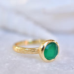 Renata Green Onyx Gold Ring ~ 18k Gold Plated ~ SMR115 - Maresia Jewelry