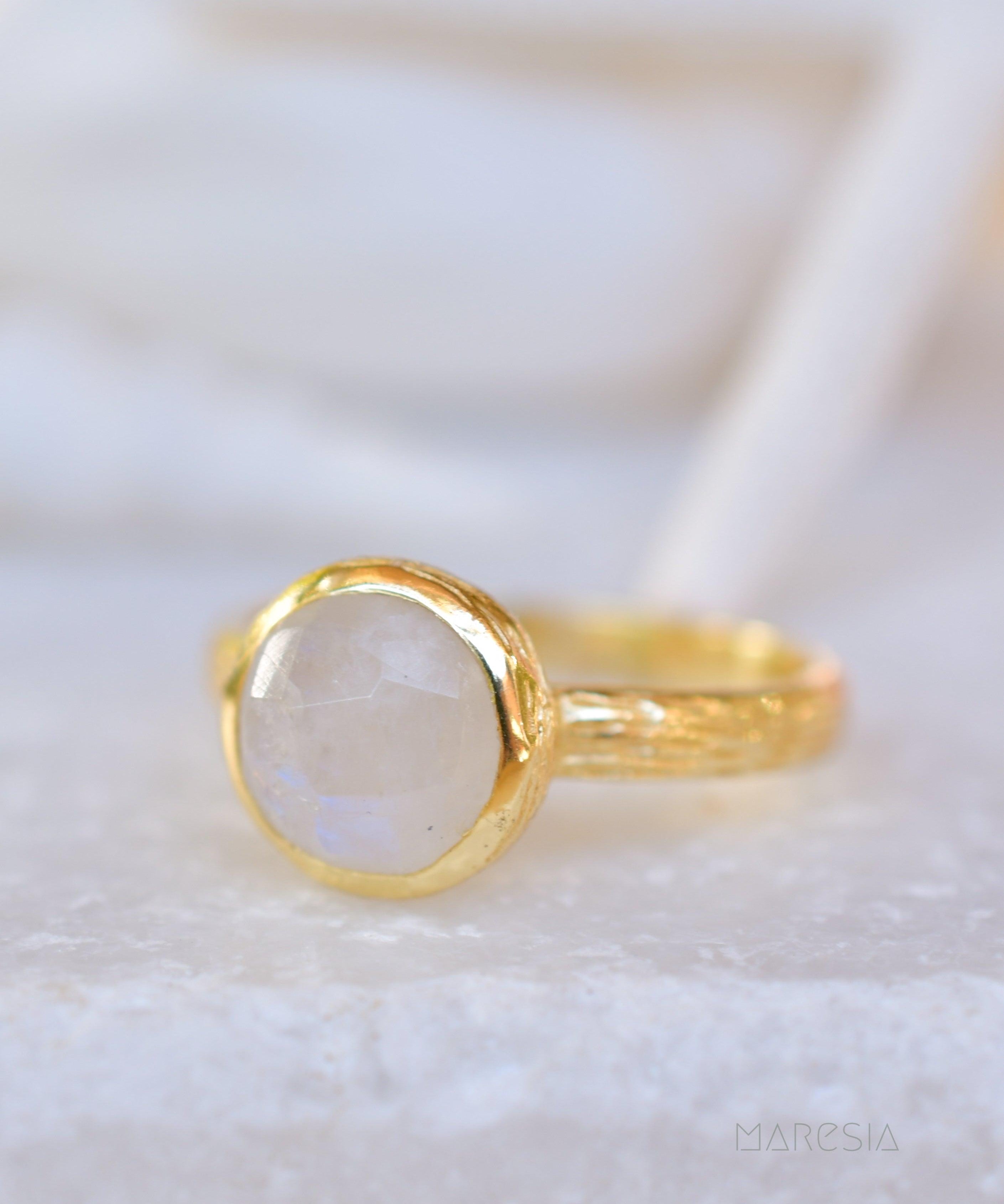 Renata Moonstone Gold Ring ~ 18k Gold Plated ~ SMR123 - Maresia Jewelry