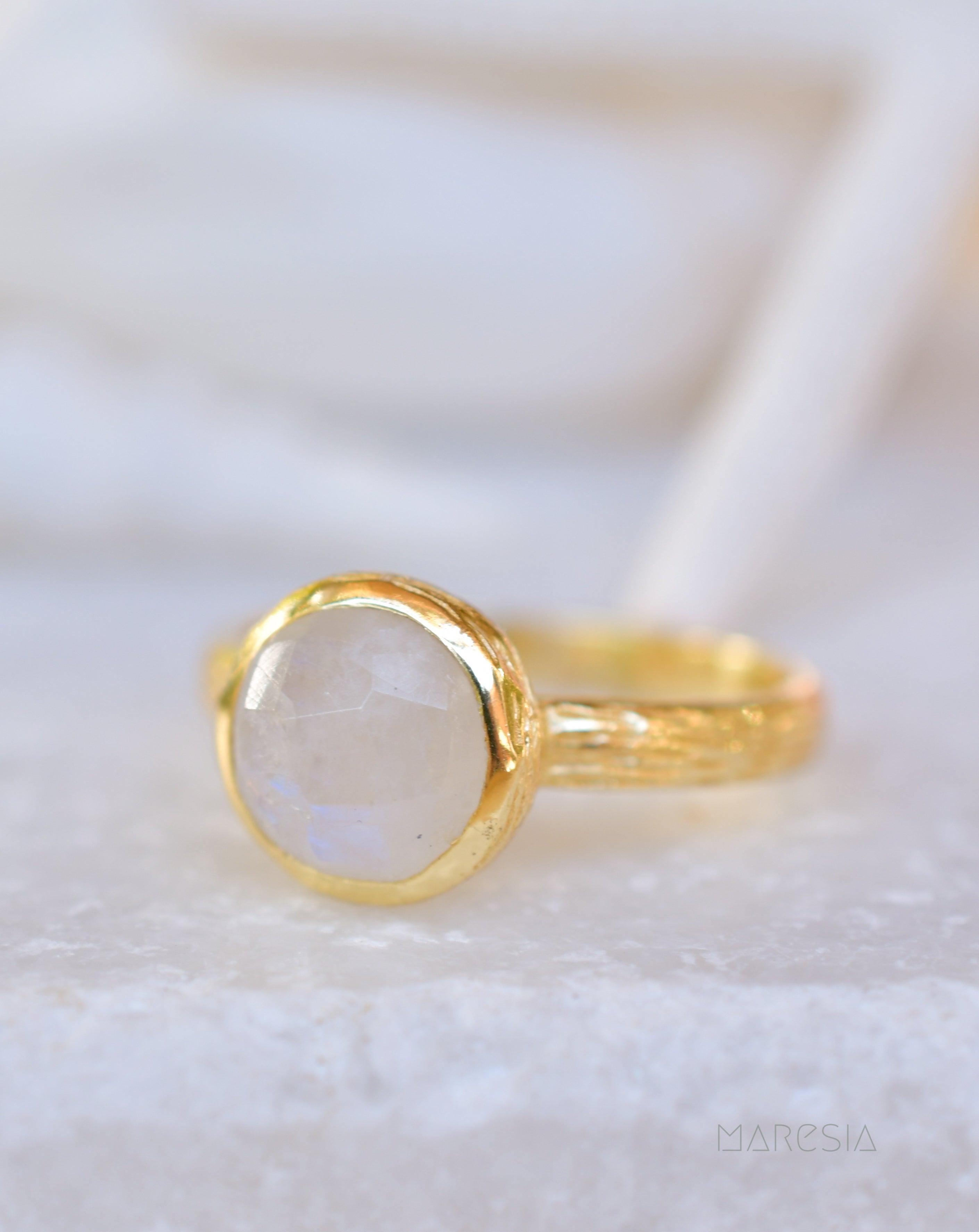 Renata Moonstone Gold Ring ~ 18k Gold Plated ~ SMR123 - Maresia Jewelry