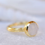 Renata Moonstone Gold Ring ~ 18k Gold Plated ~ SMR123 - Maresia Jewelry
