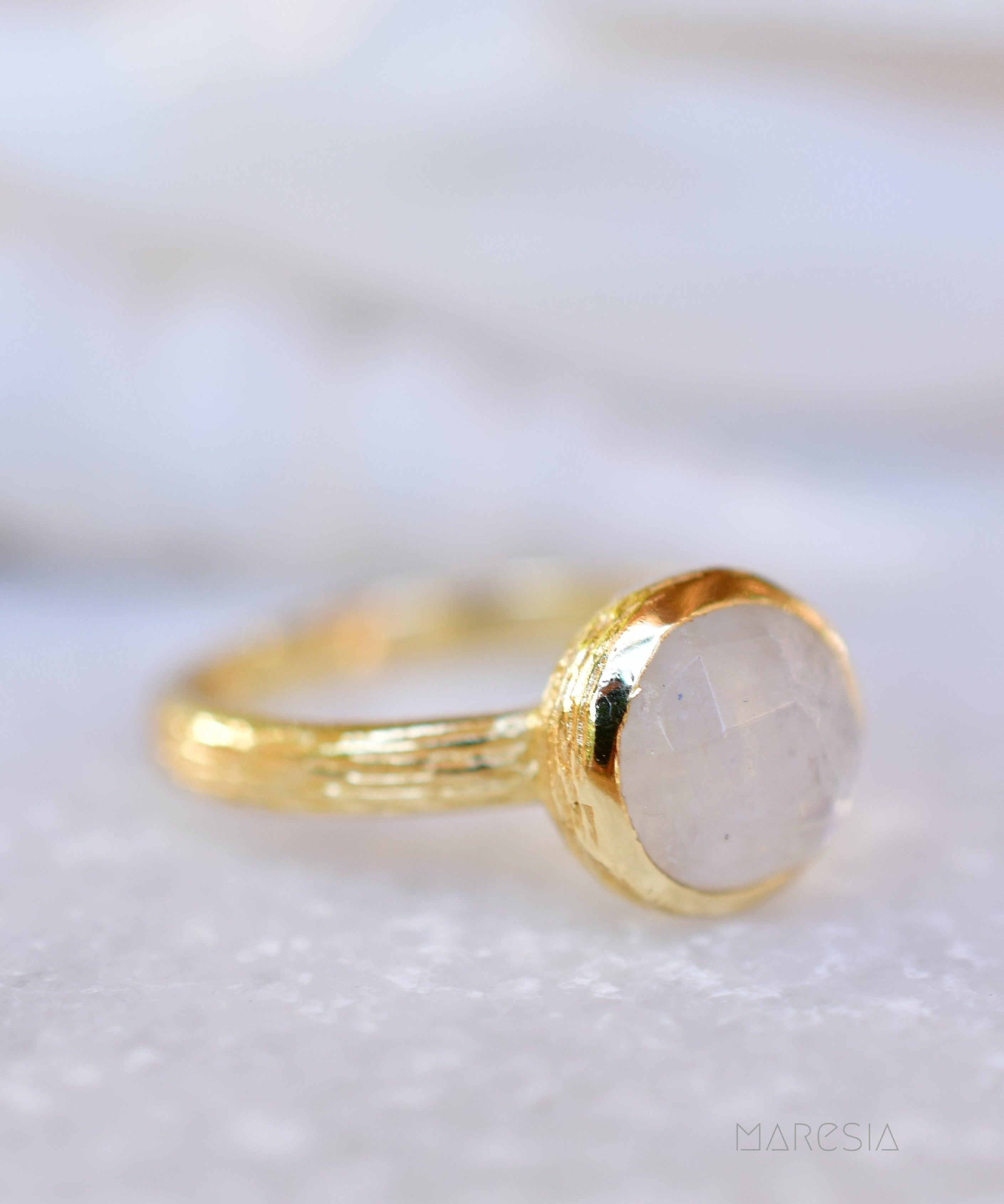 Renata Moonstone Gold Ring ~ 18k Gold Plated ~ SMR123 - Maresia Jewelry