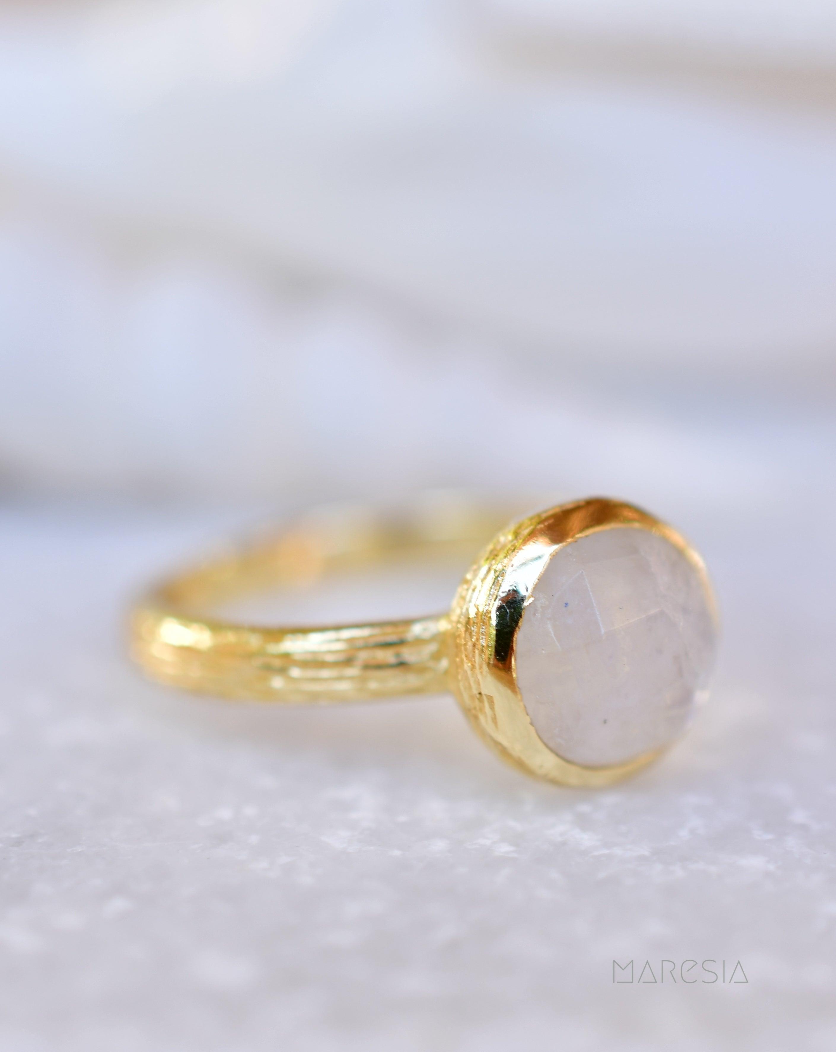 Renata Moonstone Gold Ring ~ 18k Gold Plated ~ SMR123 - Maresia Jewelry
