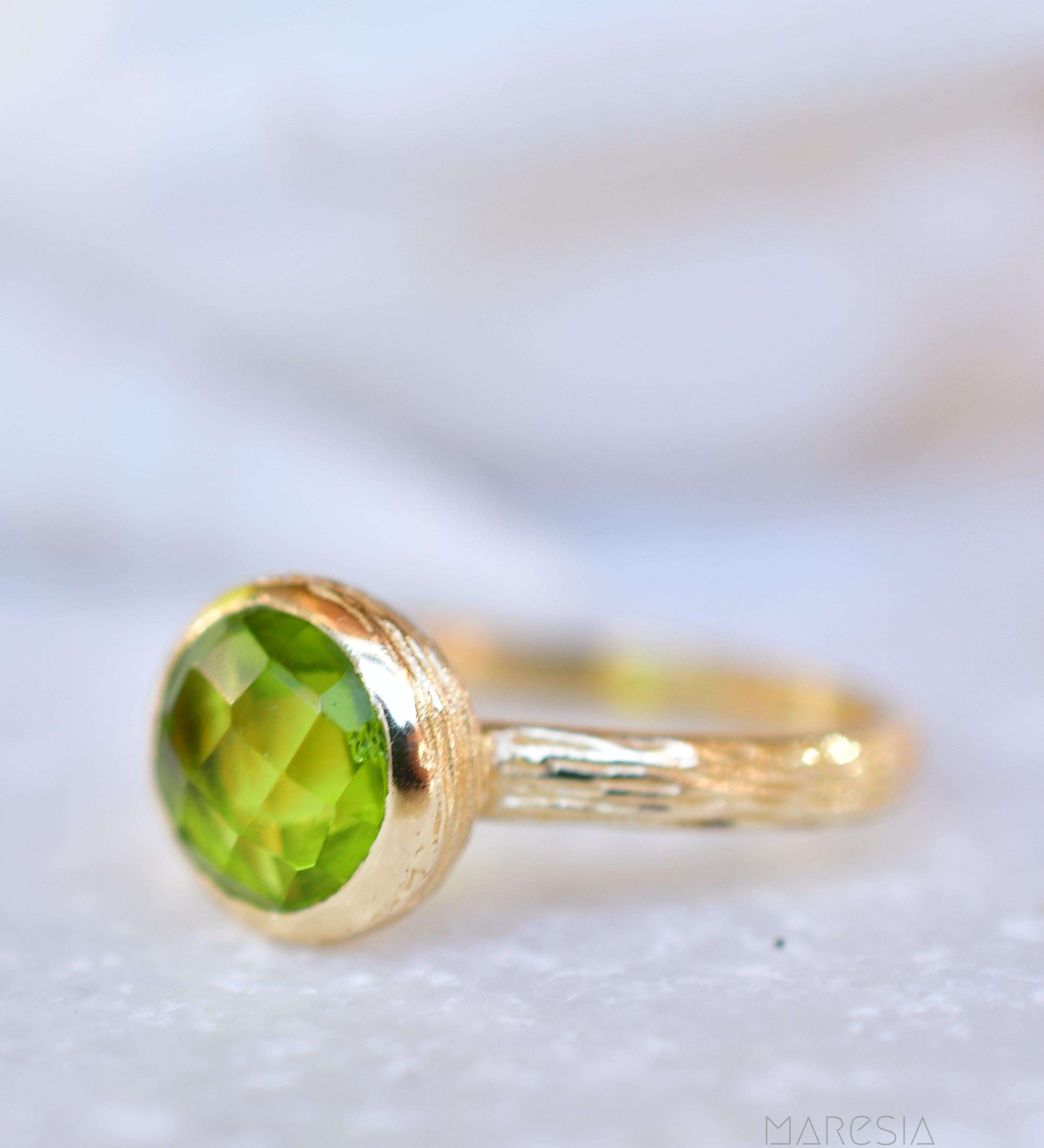 Renata Peridot Hydro Gold Ring ~ 18k Gold Plated ~ SMR116 - Maresia Jewelry