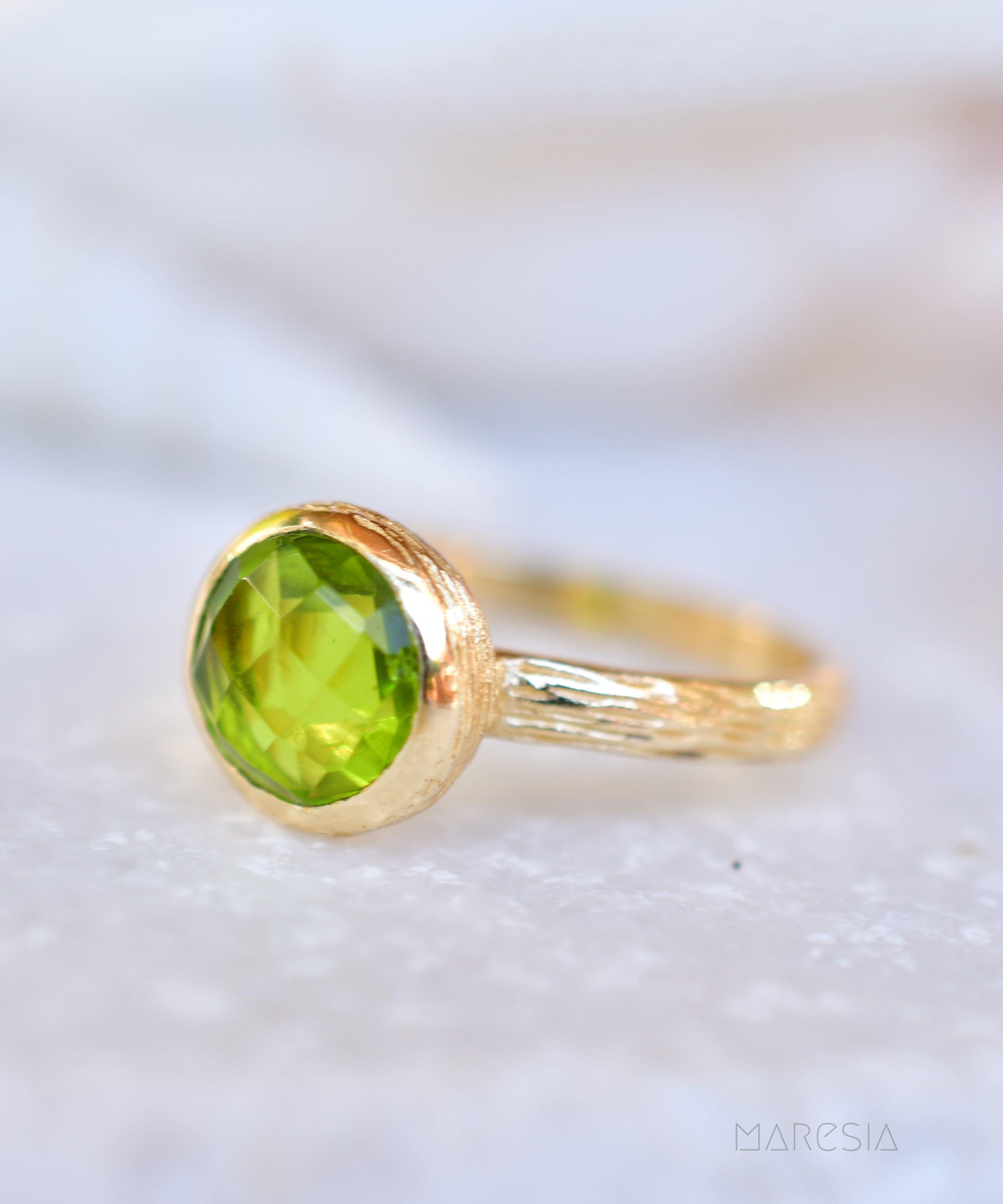 Renata Peridot Hydro Gold Ring ~ 18k Gold Plated ~ SMR116 - Maresia Jewelry